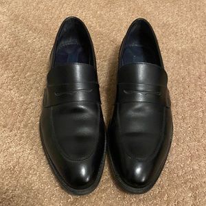 Joseph Abboud Mens Black Shoes Loafers
